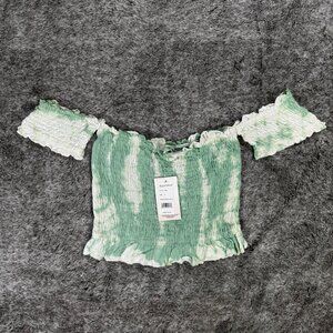 NWT Kiwi & Punch Crop Top Sz M Pastel Green